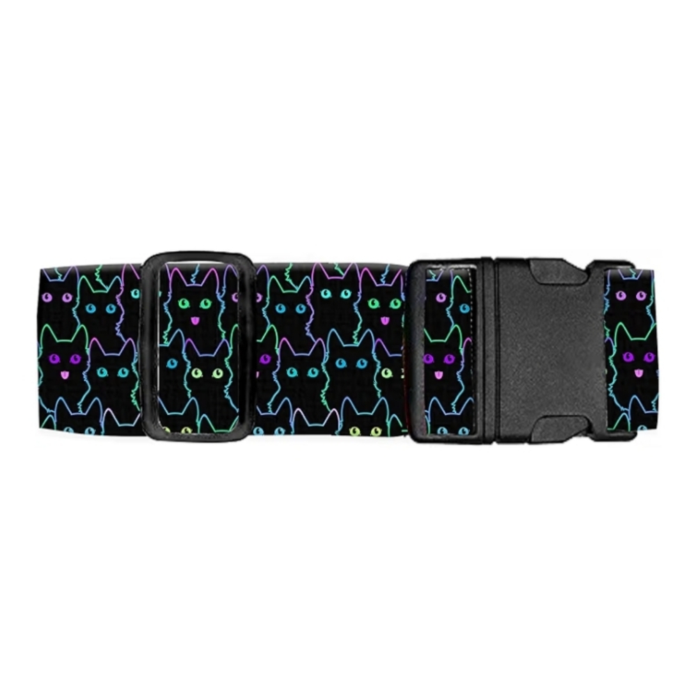Cute Black Cat Heavy Duty Adjustable Luggage Belt Strap NWT